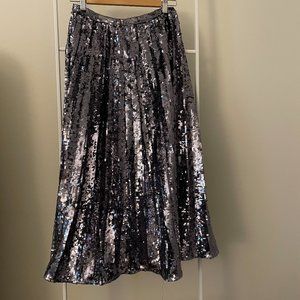 ASOS Design Sequined Midi Pleated Skirt